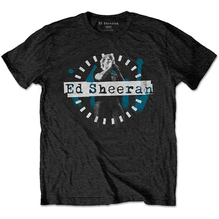 Ed Sheeran - Dashed Stage Photo - Black T-shirt
