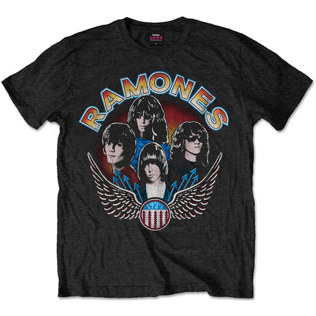 The Ramones - Vintage Wings Photo - Black  T-shirt