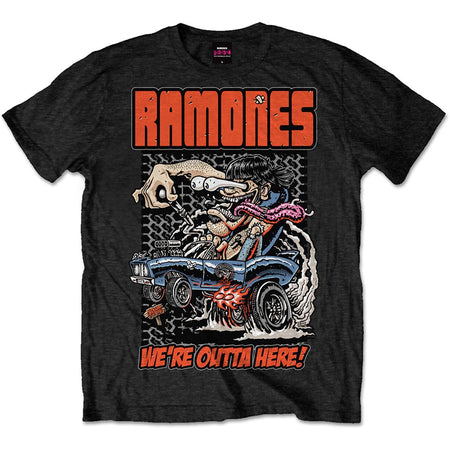The Ramones - We're Outta Here - Black  T-shirt