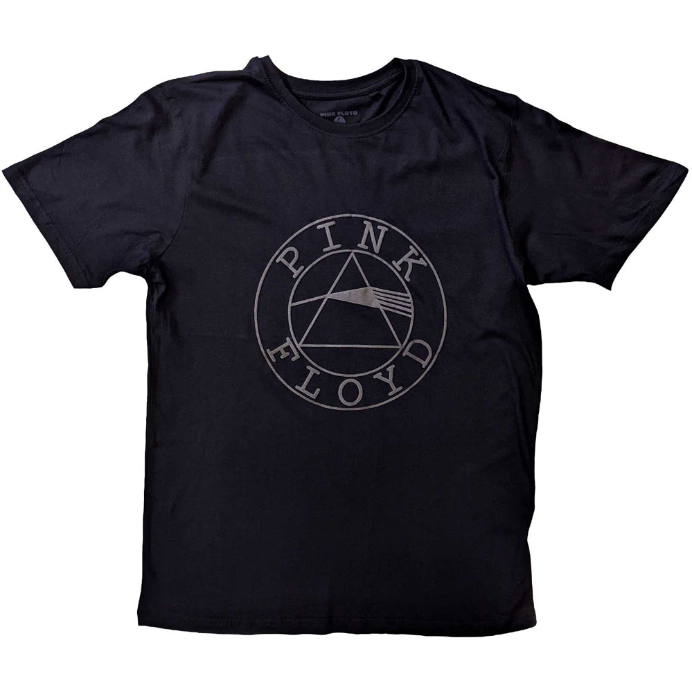 Pinkk Floyd - Circle Logo Hi Build Logo -  Black t-shirt