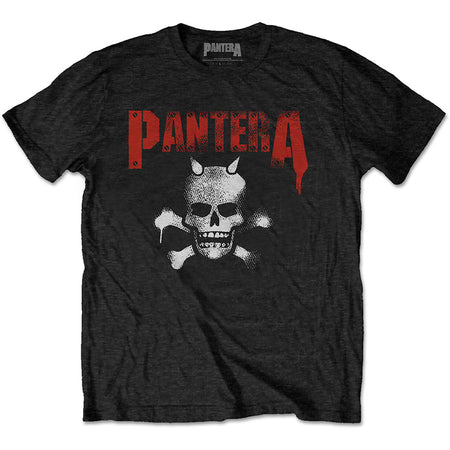 Pantera - Horned Skull Stencil - Black T-shirt