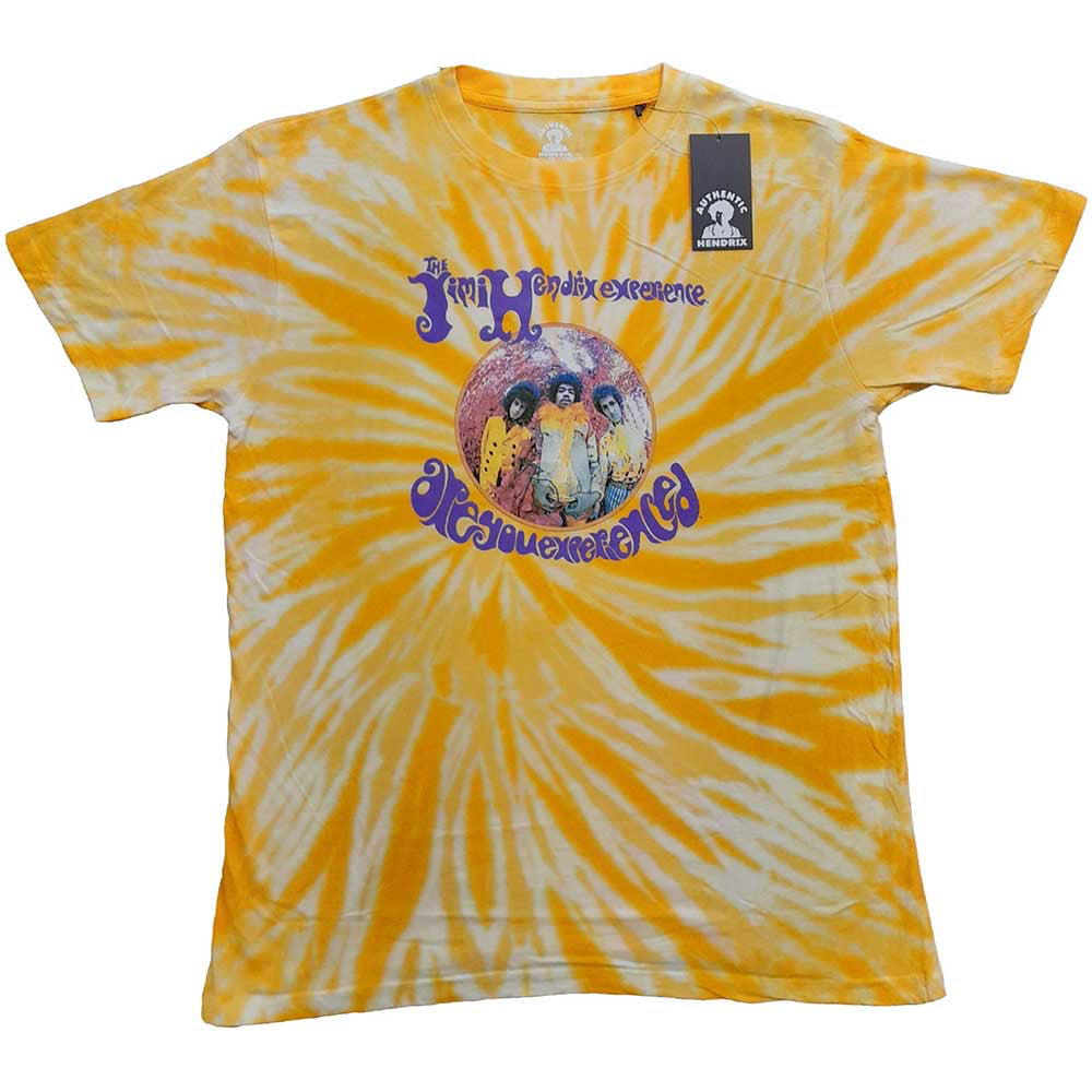 Jimi Hendrix - Are You Experienced-Dip Dye - Yellow t-shirt