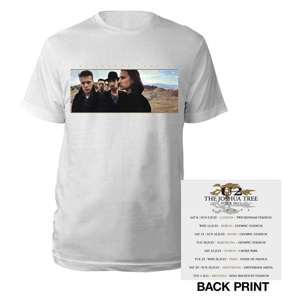 U2 - Joshua Tree 2017 Tour with Backprint-Ex Tour Limited stock - White T-shirt