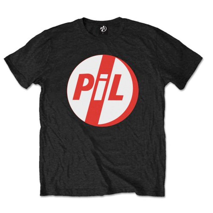 Public Image Ltd-Pil-Red and White Logo - Black T-shirt