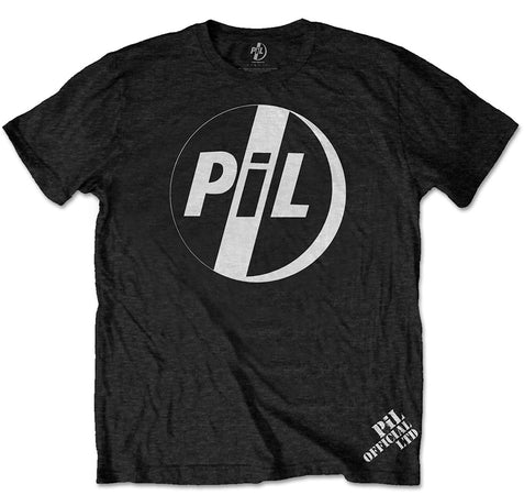 Public Image Ltd-Pil-White Logo - Black T-shirt