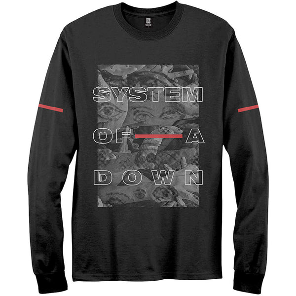 System Of A Down - Eye Collage - Longsleeve Black T-shirt – burning ...