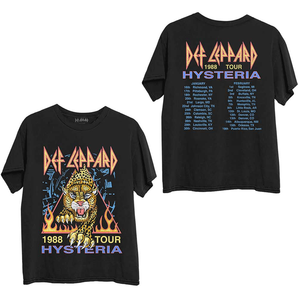 Def Leppard - Hysteria 88- Tour with backprint - Black t-shirt