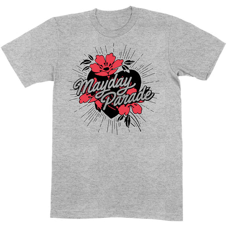 Mayday Parade - Hearts And Flowers - Grey t-shirt