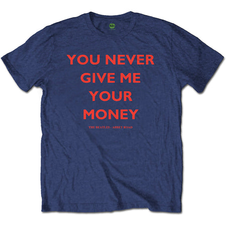 The Beatles - You Never Give Me Your Money - Navy Blue t-shirt