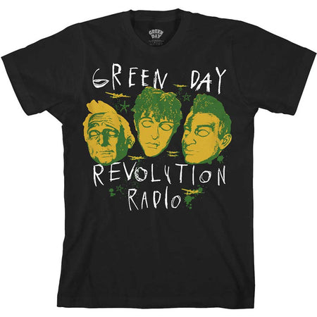 Green Day. - Scribble Mask - Black T-shirt