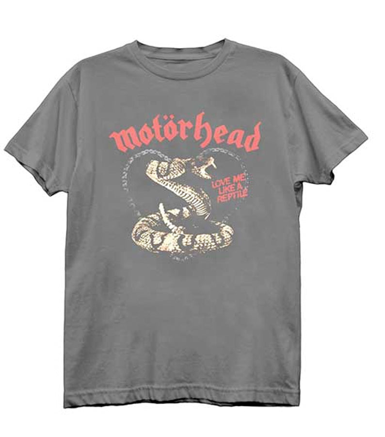 Motorhead - Lemmy -Love Me Like A Reptile - Charcoal Grey t-shirt