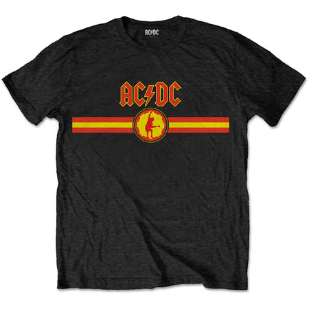 AC/DC - Logo & Stripe - Black T-shirt