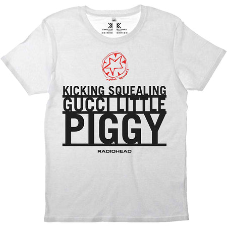 Radiohead - Gucci Piggy - White 100% Organic Cotton  t-shirt