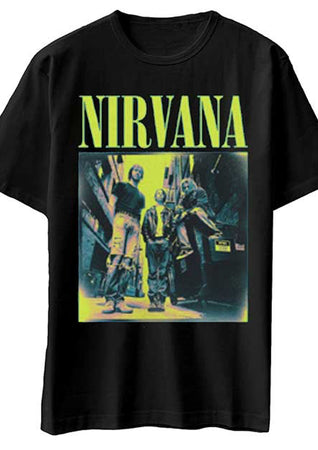 Nirvana - Kurt Cobain-Kings Of The Street - Black t-shirt