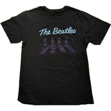 The Beatles -  Crossing Silhouettes with Puff Print - Black T-shirt