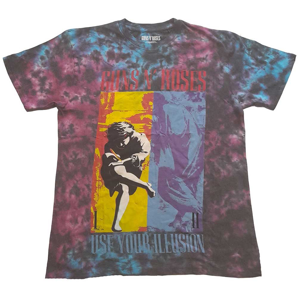 Guns N Roses - Use Your Illusion - Dye Wash Blue t-shirt