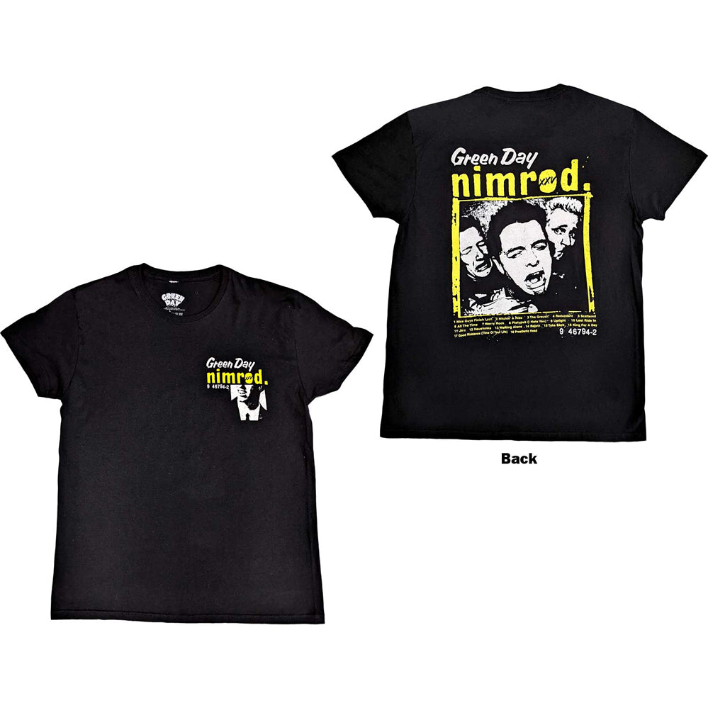 Green Day. - Nimrod Breastprint with Back Print - Black T-shirt