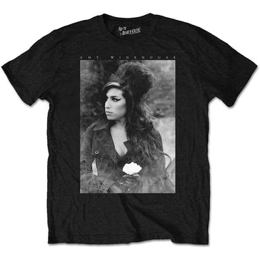 Amy Winehouse - Flower Portrait - Black t-shirt