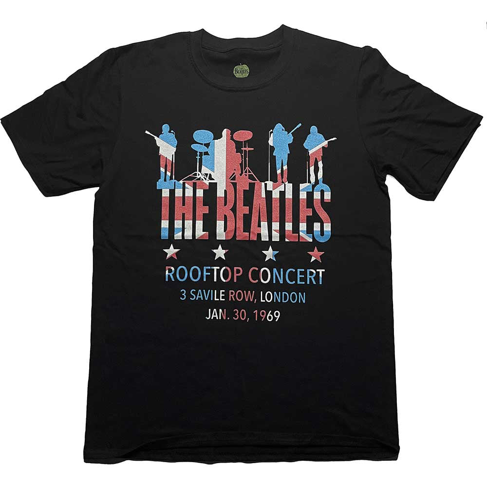 The Beatles - Rooftop Flag  - Black T-shirt