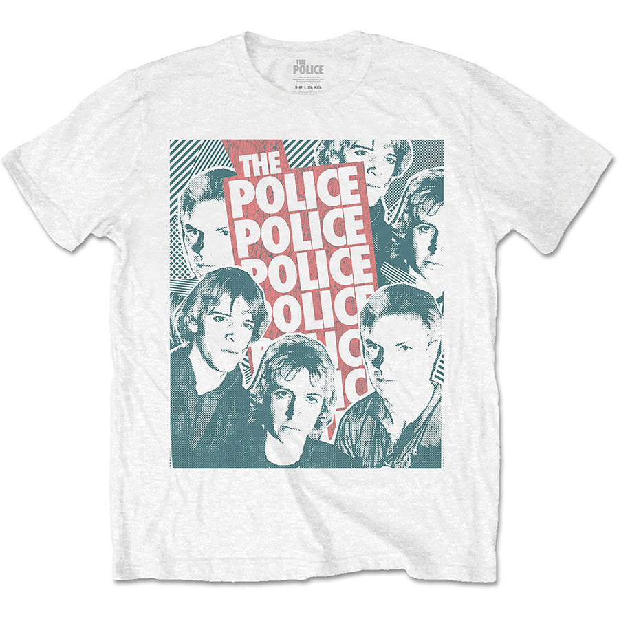 The Police - Half-tone Faces - White T-shirt