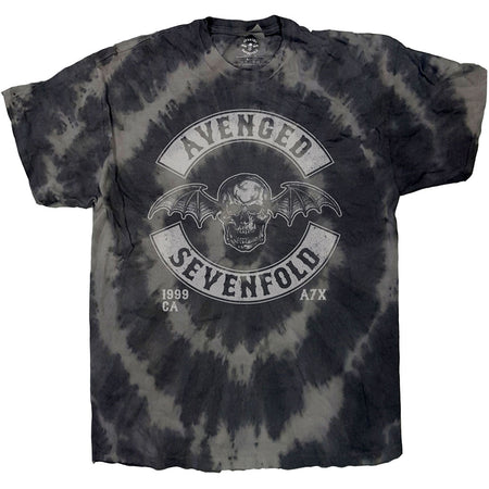 Avenged Sevenfold - Deathbat Crest Dip Dye - Charcoal Grey t-shirt