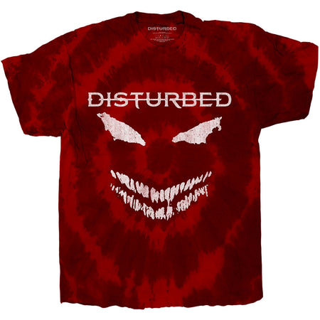 Disturbed - Scary Face Dip Dye - Red t-shirt
