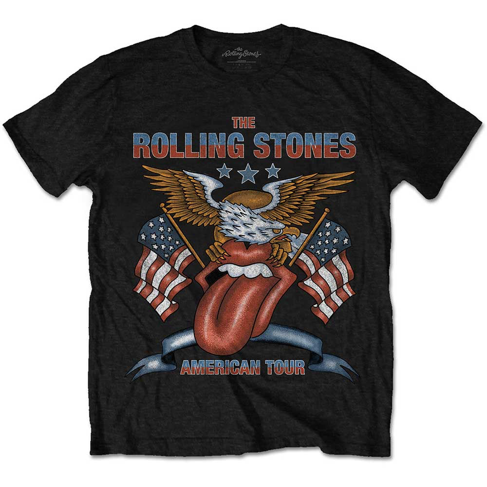The Rolling Stones - USA Tour Eagle - Black  T-shirt