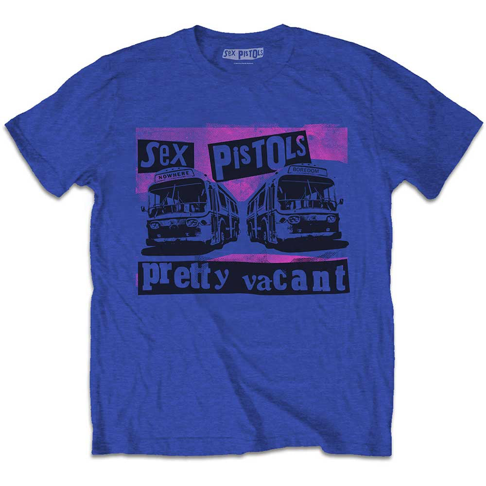 Sex Pistols - Pretty Vacant Coaches - Royal Blue T-shirt