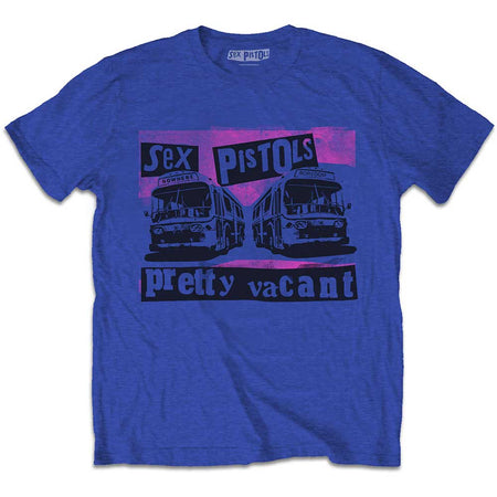 Sex Pistols - Pretty Vacant Coaches - Royal Blue T-shirt