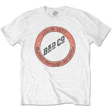Bad Company - Burnin' Through America-Tour 1977 - White t-shirt