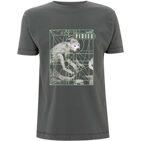 Pixies - Monkey Grid - Charcoal Grey t-shirt