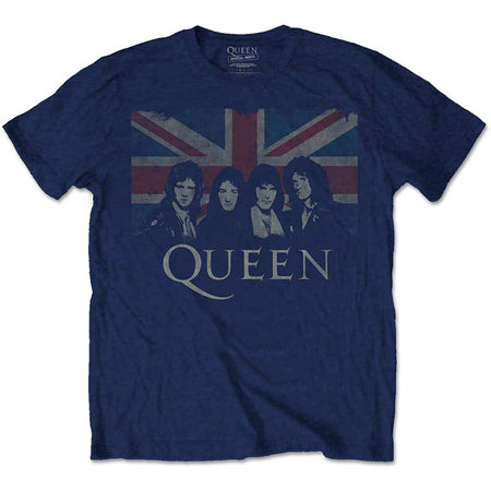 Queen - Vintage Union Jack - Navy Blue t-shirt
