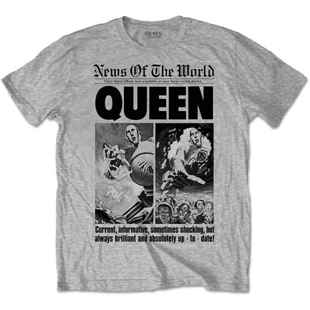 Queen - News Of The World - Grey  t-shirt