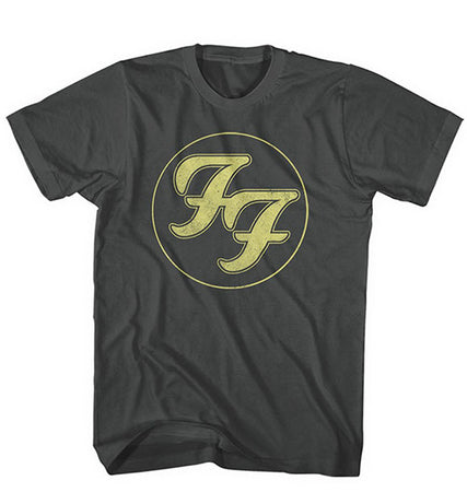 Foo Fighters - Distressed FF Logo - Black T-shirt