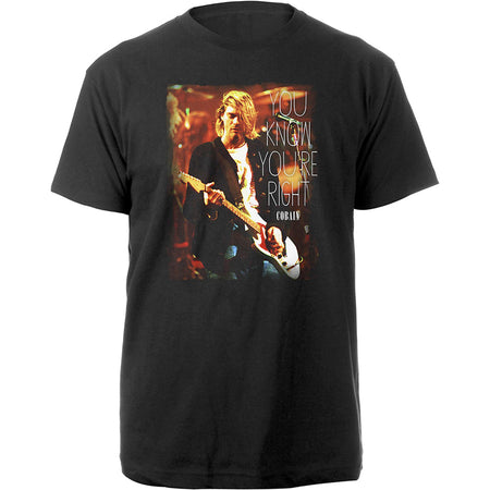 Nirvana-Kurt Cobain - You Know You're Right - Black T-shirt