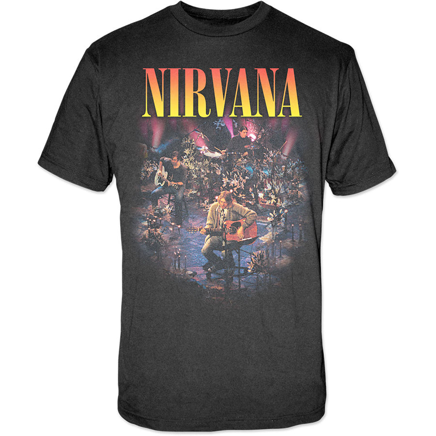 Nirvana-Kurt Cobain - Unplugged Photo - Black T-shirt