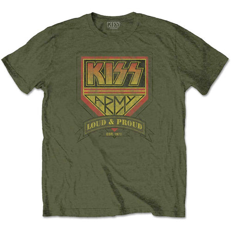Kiss - Loud & Proud - Military Green t-shirt