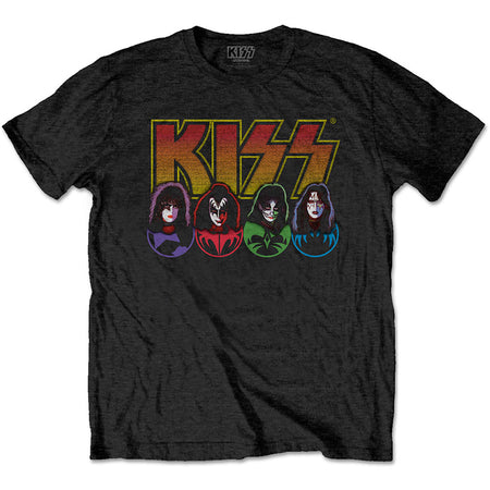 Kiss - Logo Faces & Icons - Black t-shirt