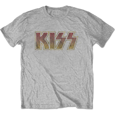 Kiss - Vintage Classic Logo - Grey t-shirt