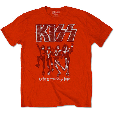 Kiss - Destroyer Sketch - Red t-shirt