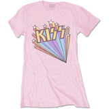 Kiss - Stars - Ladies Pink T-shirt