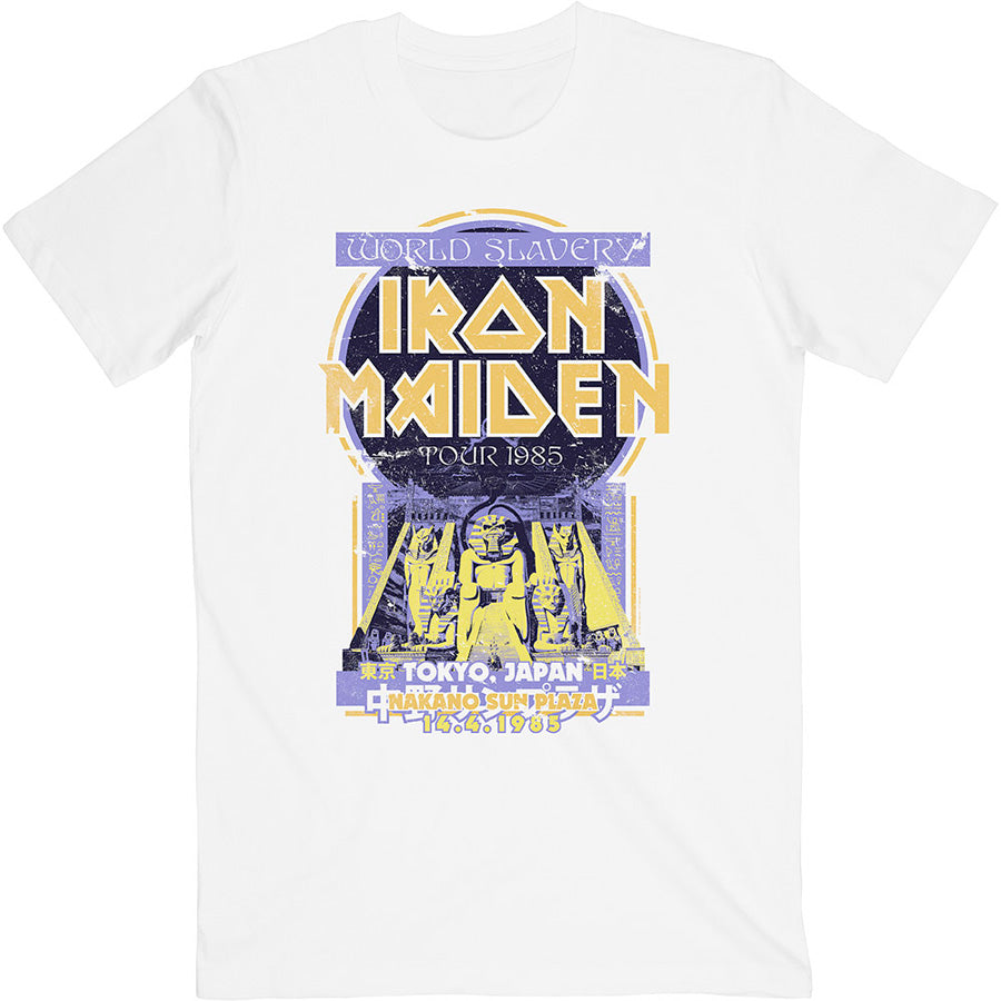 Iron Maiden - Powerslave Japan Flyer-Tour 1985 - White T-shirt