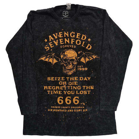 Avenged Sevenfold - Sieze The Day-Dip Dye Long Sleeved- Black  T-shirt