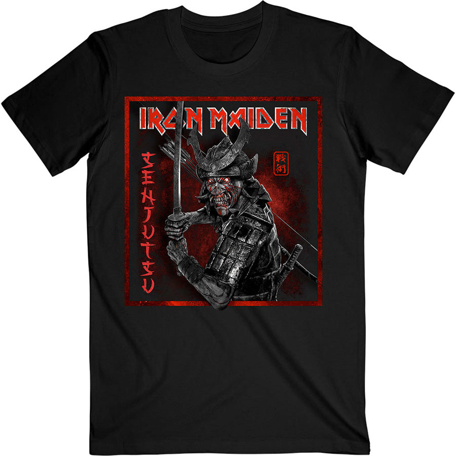 Iron Maiden - SenJutsu Cover Distressed Red - Black T-shirt