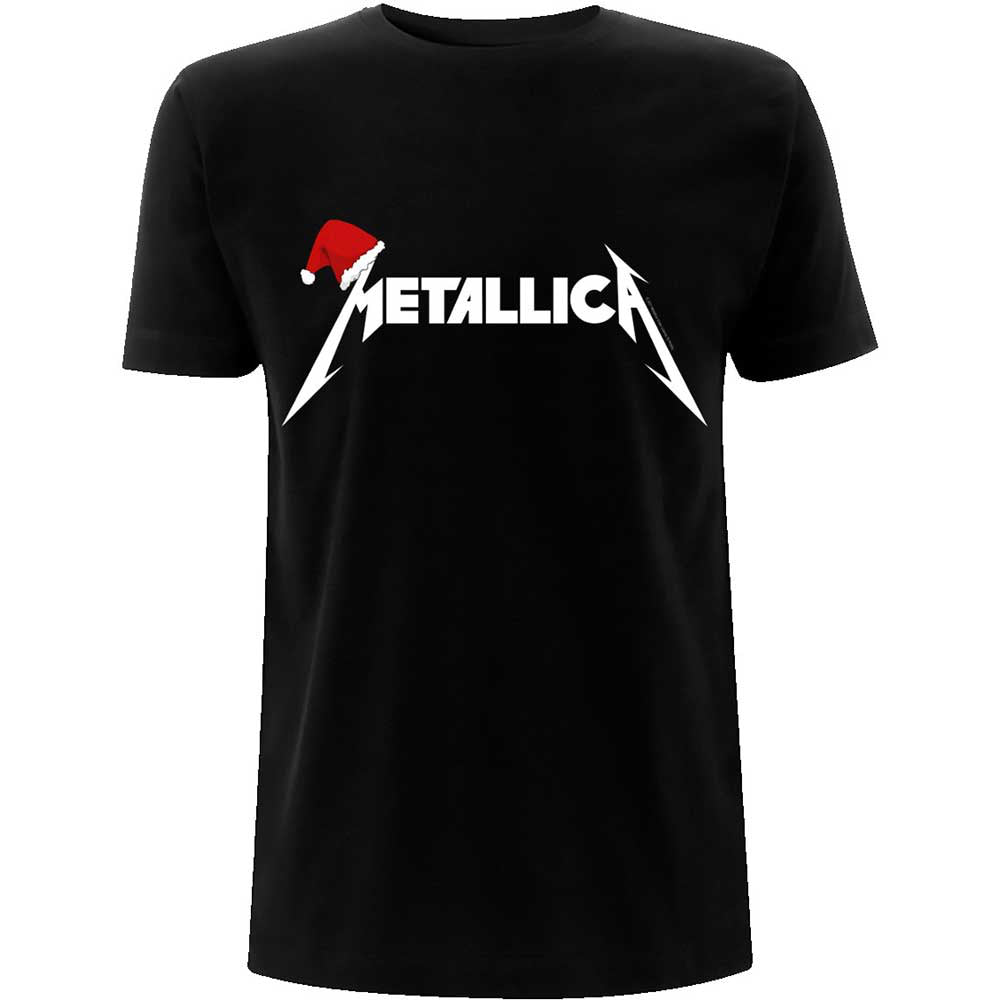 Metallica - Santa Hat Logo - Black t-shirt