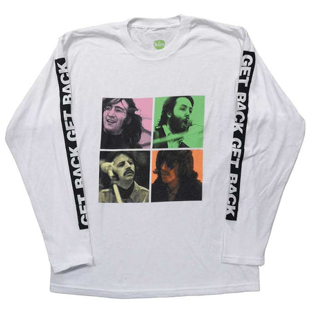 The Beatles - Get Back Studio Shots - Longsleeved White T-shirt