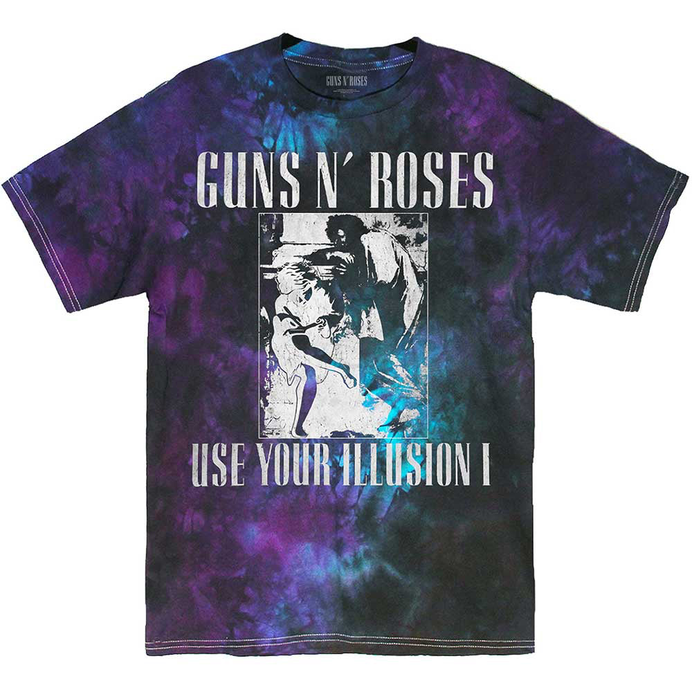Guns N Roses -Use Your Illusion Monochrome - Dye Wash Blue t-shirt