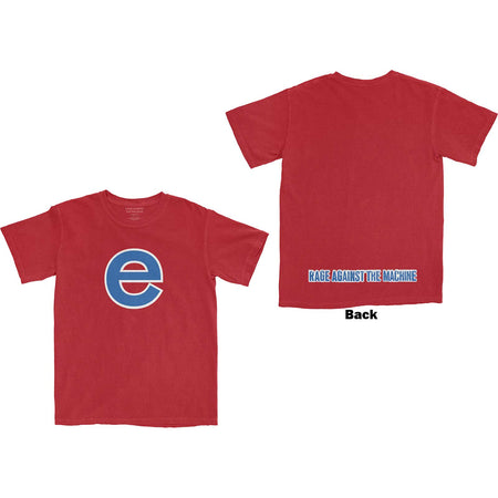 Rage Against The Machine - Big E with backprint - Red t-shirt