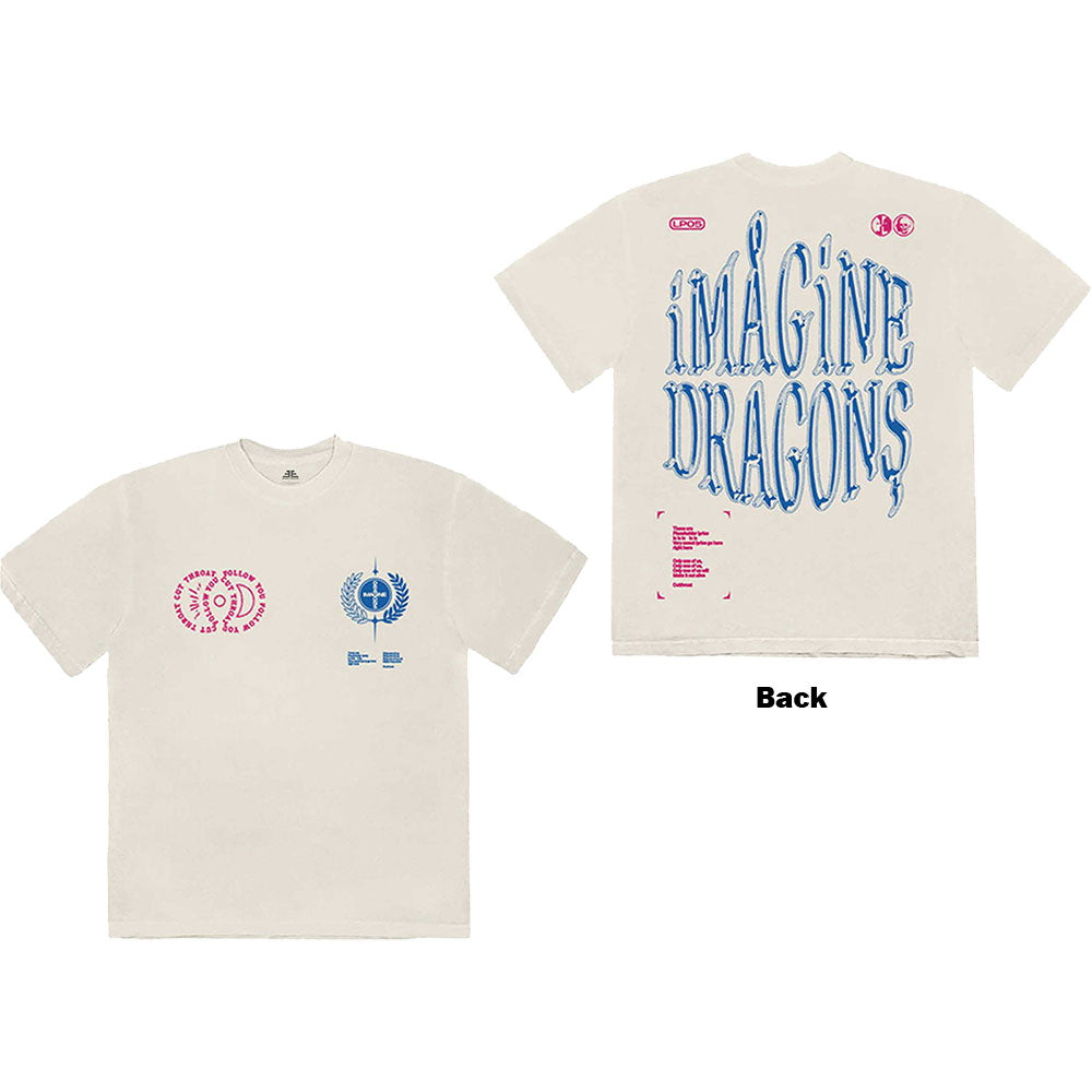 Imagine Dragons - Lyrics with Backprint - Natural t-shirt