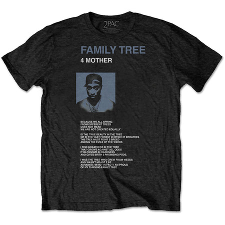 Tupac Shakur - 2pac-Family Tree -  Black t-shirt